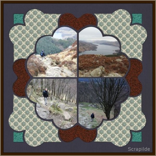 Page made bij scrapilde using the Romance stencil from Lea France